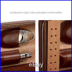 Cigar Humidor Travel Portable Cigar box with cigar cutter and lighter TT-1002