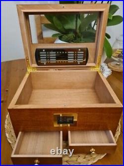 Cigar Humidor With Hygrometer Humidifier Drawer Cedar Wood Portable Humidor Box