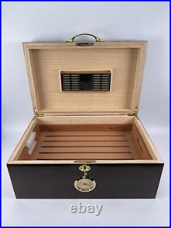 Cigar Humidor Wooden Cigar Box Case with Humidifier Hygrometer