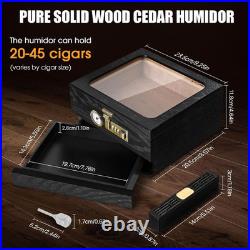 Cigar Humidor and Cigar Ashtray, Combination Lock Desktop Humidor Cigar Box, Woo
