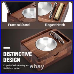 Cigar Humidor and Cigar Ashtray, Combination Lock Desktop Humidor Cigar Box, Woo