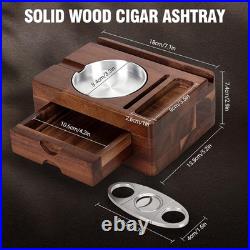 Cigar Humidor and Cigar Ashtray, Combination Lock Desktop Humidor Cigar Box, Woo