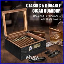 Cigar Humidor and Cigar Ashtray, Combination Lock Desktop Humidor Cigar Box, Woo