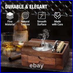 Cigar Humidor and Cigar Ashtray, Combination Lock Desktop Humidor Cigar Box, Woo