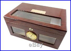 Cigar Humidor with Red Glossy Piano Finish Cedar Wood Cigar Box