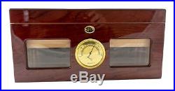 Cigar Humidor with Red Glossy Piano Finish Cedar Wood Cigar Box