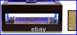 Cigar Humidor with Six-Colored LED Light, Full-View Acrylic Design, Digital Hygr