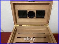 Cigar Humidor with Tobacco Leaf Design Holds 25 Cigars