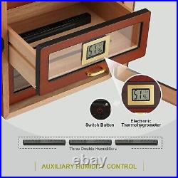 Cigar Humidors Box Spanish Cedar Storage Box with 4 Storage Drawers