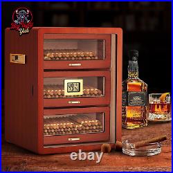 Cigar Humidors Box Spanish Cedar Storage Box with 4 Storage Drawers Digital