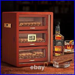 Cigar Humidors Box Spanish Cedar Storage Box with 4 Storage Drawers Digital