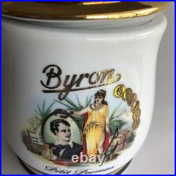Cigar Jar BYRON Petite Poemas Ceramic Humidor Jar EMPTY
