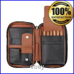 Cigar Leather Travel Brown Case Smoking Holder Box Cedar Humidor Portable Pouch