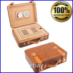 Cigar Travel Box Leather Humidor Case Portable Cedar Wood Holder Gift Bag Smokin