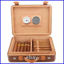 Cigar Travel Box Leather Humidor Case Portable Cedar Wood Holder Gift Bag Smokin