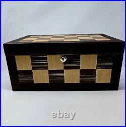 Cigar humidor wood display box Checkered