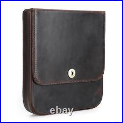 Coffee Crazy Horse Leather Cigar Case 4 Count Magnetic Humidor Travel Cigar Box