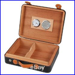 Cohiba 25cts Cigar Humidor Humidifier Cedar Wooden Black Storage Box Hygrometer