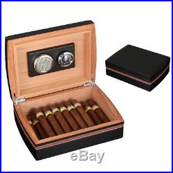 Cohiba Cigar Humidifier Humidor Black Cedar Wood With Ashtray Cutter Humid Hygr