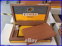 Cohiba Humidor Box Spanish Cedar Humidifier Hygrometer Gloss Holds 65 Brand New