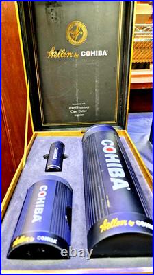Cohiba Humidor Wallers Gift Box With Limited Lighter Beautiful Cutter 3in1