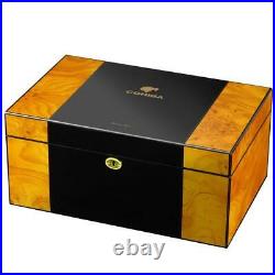 Cohiba Large Capacity Humidor Box Cedar Wood Cigar Case Glossy Piano Finish Gift