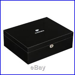 Cohiba Midnight Cigar Humidor 70+ Black Cedar Cigar Box Humidifier Hygrometer