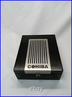 Cohiba Red Dot Humidor Cedar Grate Cigar Box with Black Glossy Piano Finish