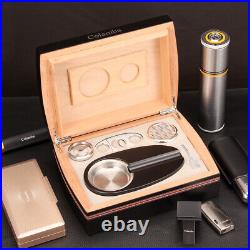 Colamba Cedar Wood Cigar Humidor Case With Ashtray Cutter Hygrometer Humidifier
