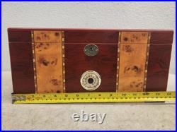 Contemporary Wood Inlaid Cigar Humidor Box