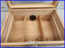 Contemporary Wood Inlaid Cigar Humidor Box