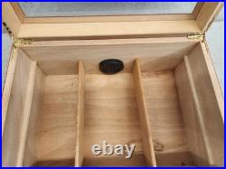 Contemporary Wood Inlaid Cigar Humidor Box