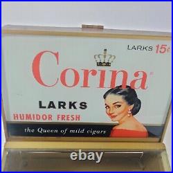 Corina Cigar Store Humidor Display Glass And Metal Vintage Advertising Box