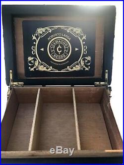 Custom Rare Camacho Negro Robusto Larga Cigar Box Humidor Leather Braiding