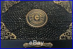 Custom Rare Camacho Negro Robusto Larga Cigar Box Humidor Leather Braiding