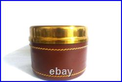 DUK-IT HUMIDOR & 2 Tobacco Cans Leather-Wrapped Copper Body Brass Lids Cigar DUK-IT HUMIDOR & 2 Tobacco Cans Leather-Wrapped Copper Body Brass Lids Cigar