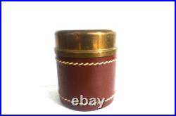 DUK-IT HUMIDOR & 2 Tobacco Cans Leather-Wrapped Copper Body Brass Lids Cigar DUK-IT HUMIDOR & 2 Tobacco Cans Leather-Wrapped Copper Body Brass Lids Cigar