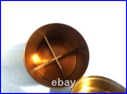 DUK-IT HUMIDOR & 2 Tobacco Cans Leather-Wrapped Copper Body Brass Lids Cigar DUK-IT HUMIDOR & 2 Tobacco Cans Leather-Wrapped Copper Body Brass Lids Cigar