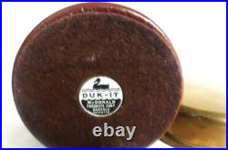 DUK-IT HUMIDOR & 2 Tobacco Cans Leather-Wrapped Copper Body Brass Lids Cigar DUK-IT HUMIDOR & 2 Tobacco Cans Leather-Wrapped Copper Body Brass Lids Cigar
