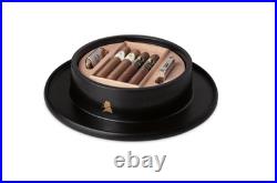 Davidoff Black Winston Churchill Hat Humidor and Ashtray, New In Box