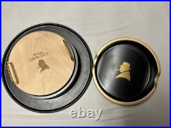 Davidoff Black Winston Churchill Hat Humidor and Ashtray, New In Box