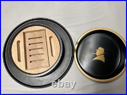 Davidoff Black Winston Churchill Hat Humidor and Ashtray, New In Box