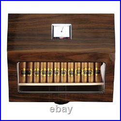 Decorebay Top Quality Mahogany Wood lined Cigar Cabinet Humidor walnut