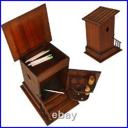 Delightful Antique French Carved Wood Smoker's Box, Cigar Presenter, an OUTHOUSE