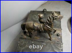 Derby Silver Co. Horse Jockey Figural Double Tobacco Box Humidor Cigar Tobacco