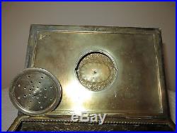 Derby Silver Co. Quadruple Plate Repousse Humidor Cigarette Tobacco Box Rare