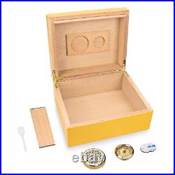 Desktop Cigar Humidor Cigar Storage Box with Adjustable Divider Fit 25 Cigars
