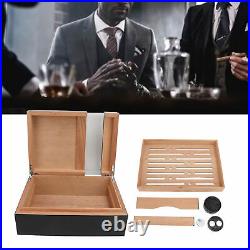 Desktop Cigar Humidor Humidifier Box Case, Spanish Cedar Wood, Holds 75-85 Cigars