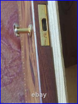 Desktop Humidor Agresti Cigar Box Inlay Burl Briar Wood Brass Key Lock Italy 13