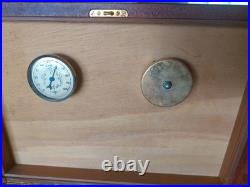 Desktop Humidor Agresti Cigar Box Inlay Burl Briar Wood Brass Key Lock Italy 13
